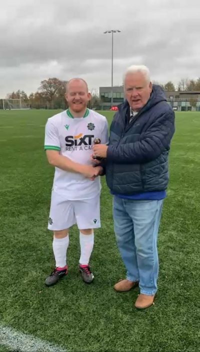 2025- Chris Monteith receiving his McAleavey Cup 