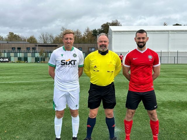 2025 team captains with referee before the McAleavey final