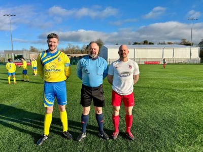 2025 - McDowell Cup captains with referee Ian Hall