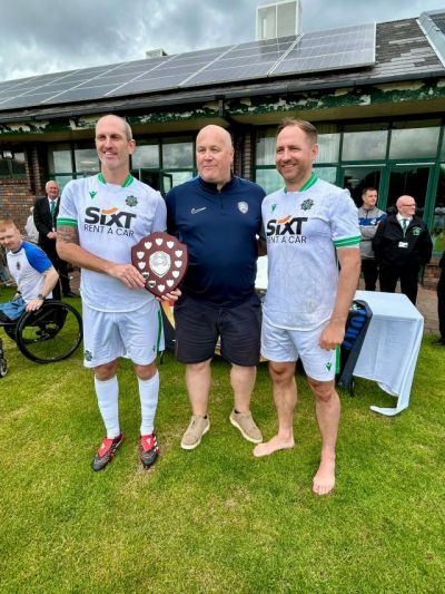 William Wharry & Mattie Holden receiving jointly PSNI players of the tournament